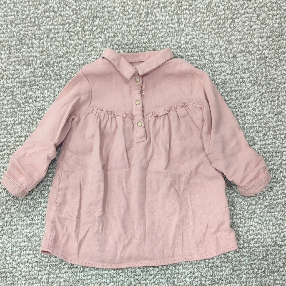 Zara | Mauve Shirt Dress in Flannel